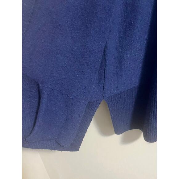 LL Bean Classic 100% Cashmere Open Front Cardigan w/Pockets Blue Women's M - Picture 6 of 7